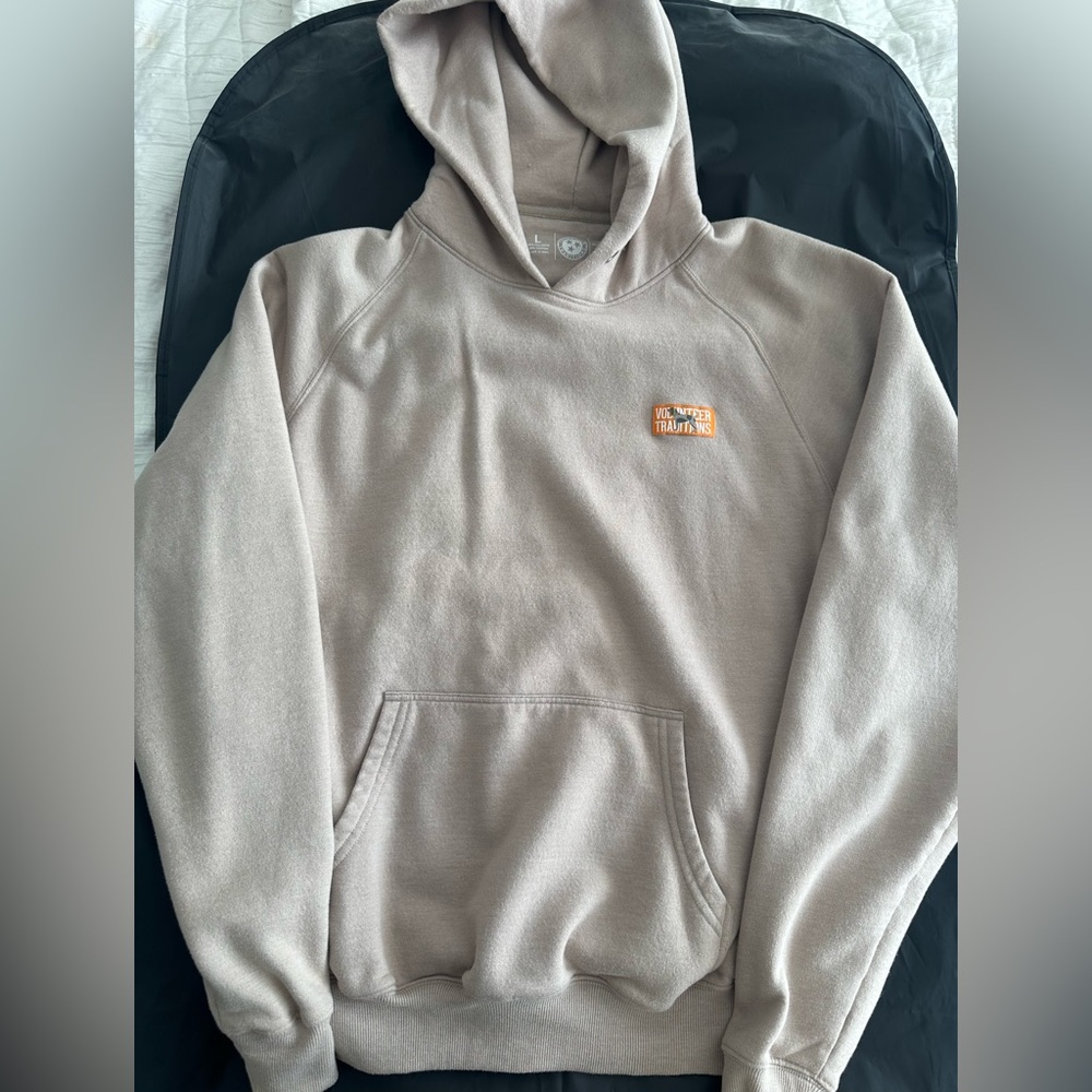 Volunteer Traditions Beige Hoodie with Orange Detail